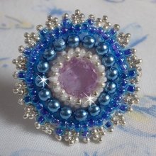 Anello Azur ricamato con cristalli Swarovski e perle